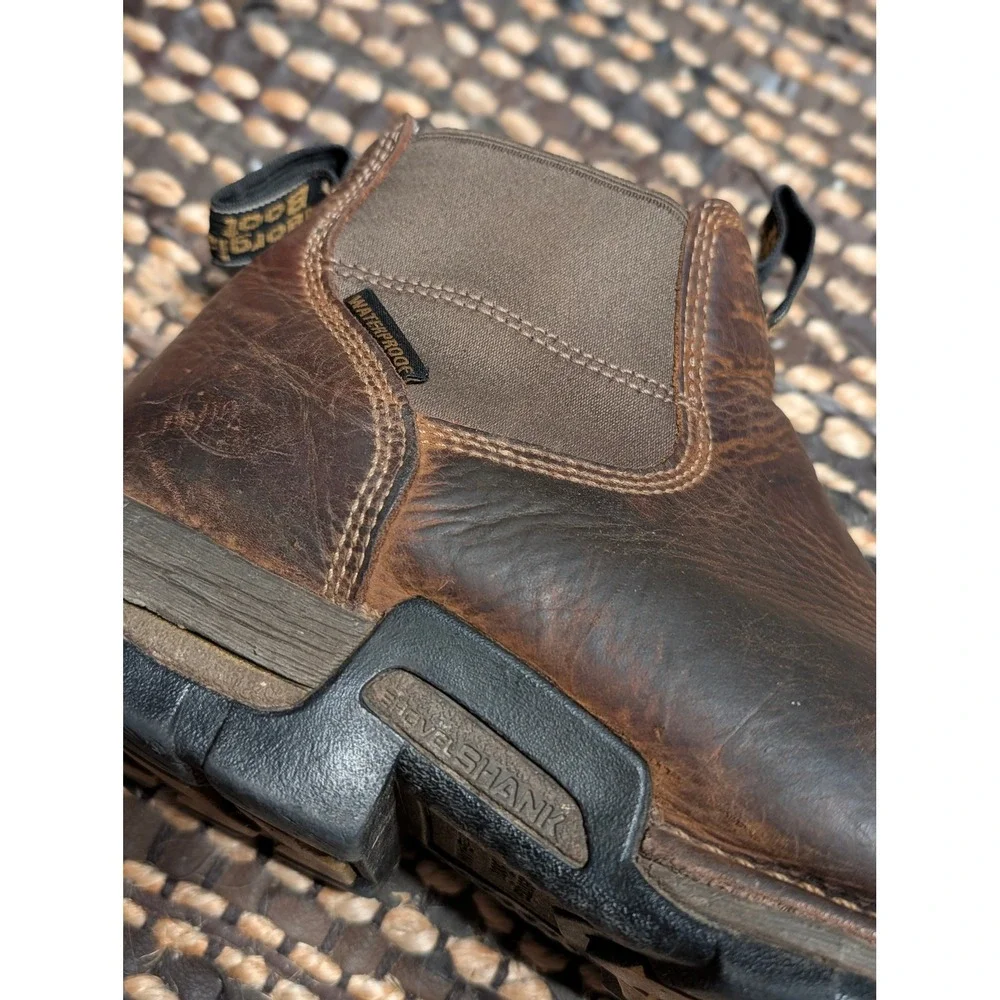 Georgia Boot Eagle One Mens Waterproof Chelsea Work Boots Brown size 10W